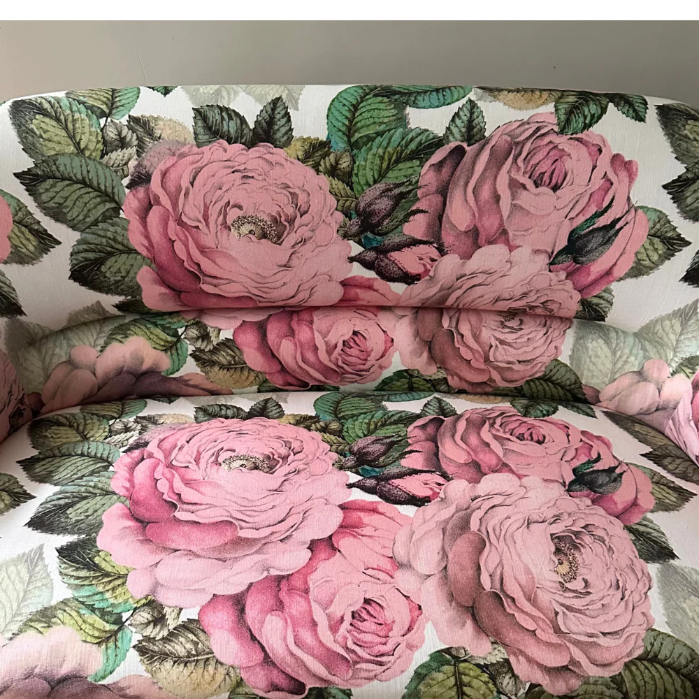 19th Century French Loveseat in John Derian for Designers Guild "The Rose Tuberose" Fabric - Image 8