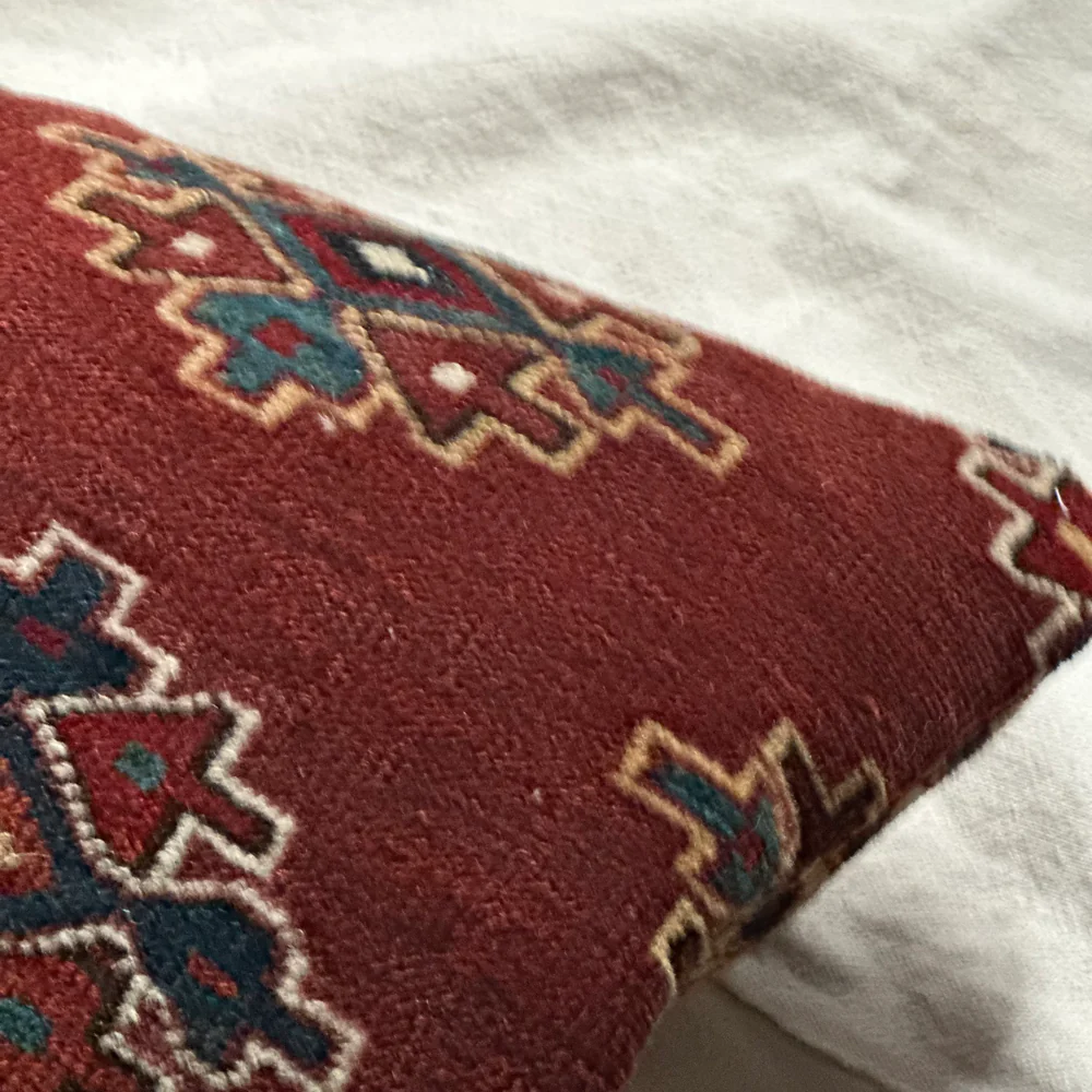 Antique Caucasian Rug Pillow #7 - Image 6