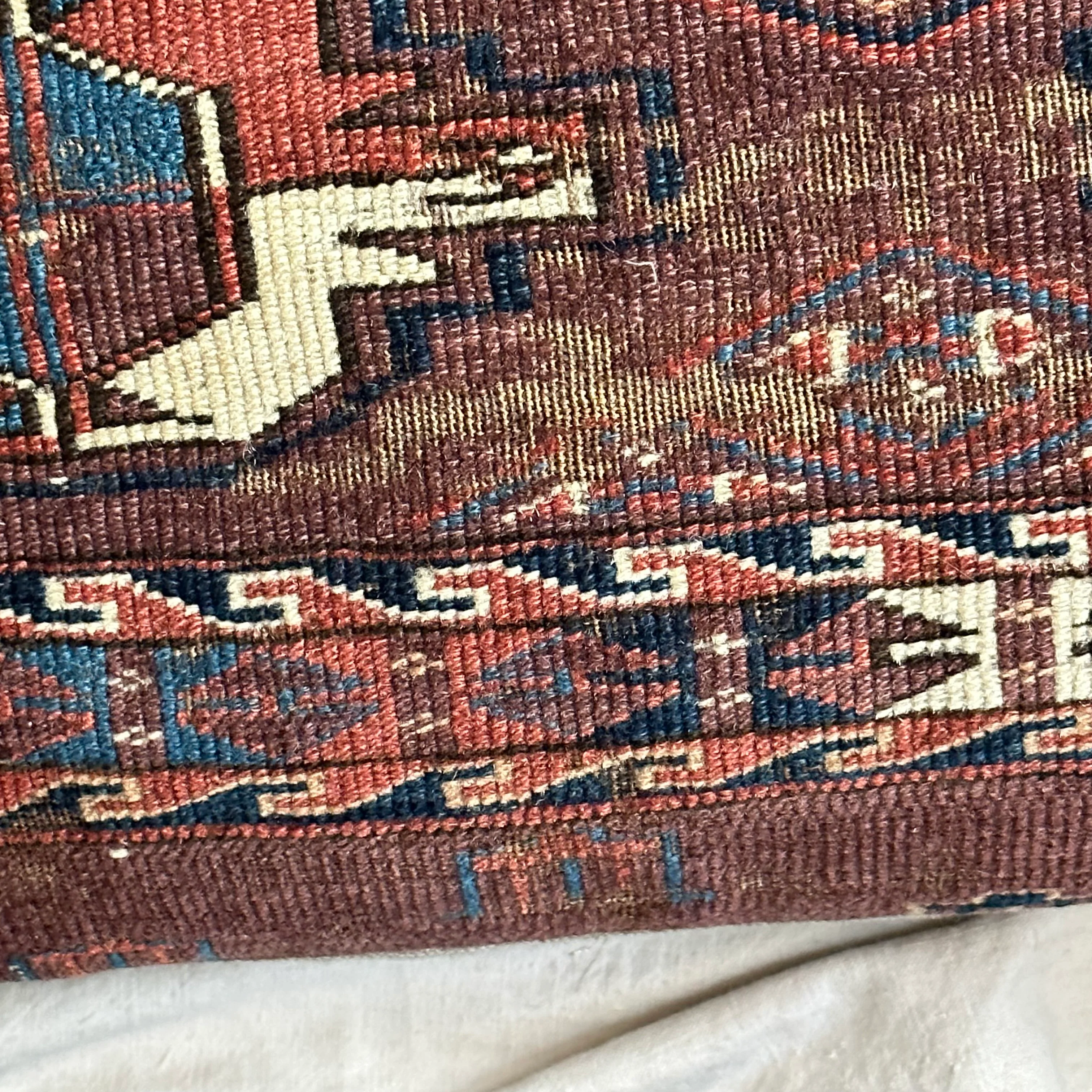 Antique Caucasian Rug Pillow #1A - Image 3