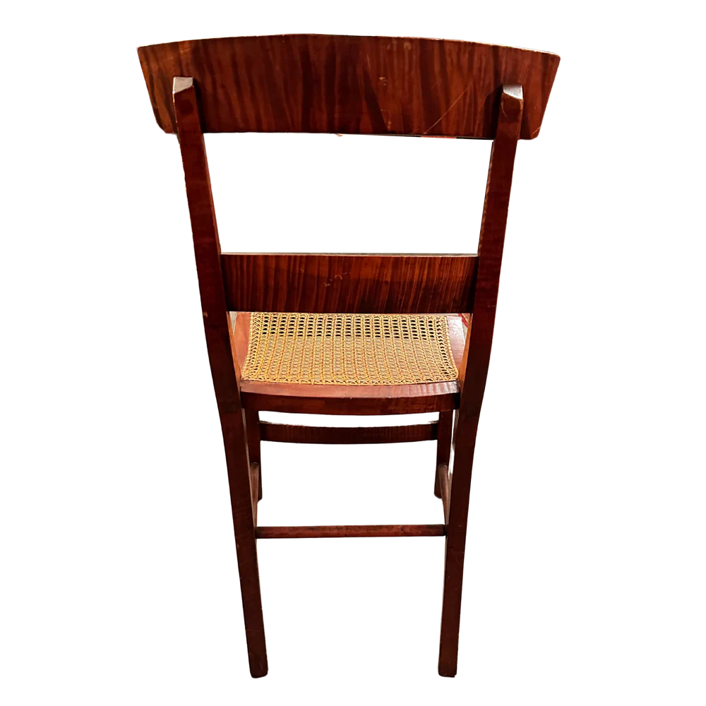 19th Century Federal Tiger Burled Cane Chair - Image 4