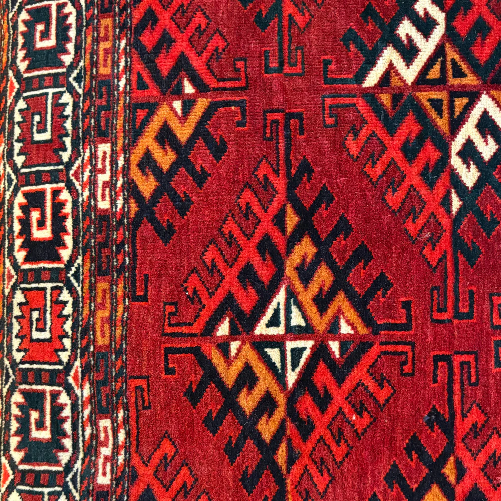 Custom Antique Caucasian Rug Ottoman #3 - Image 5