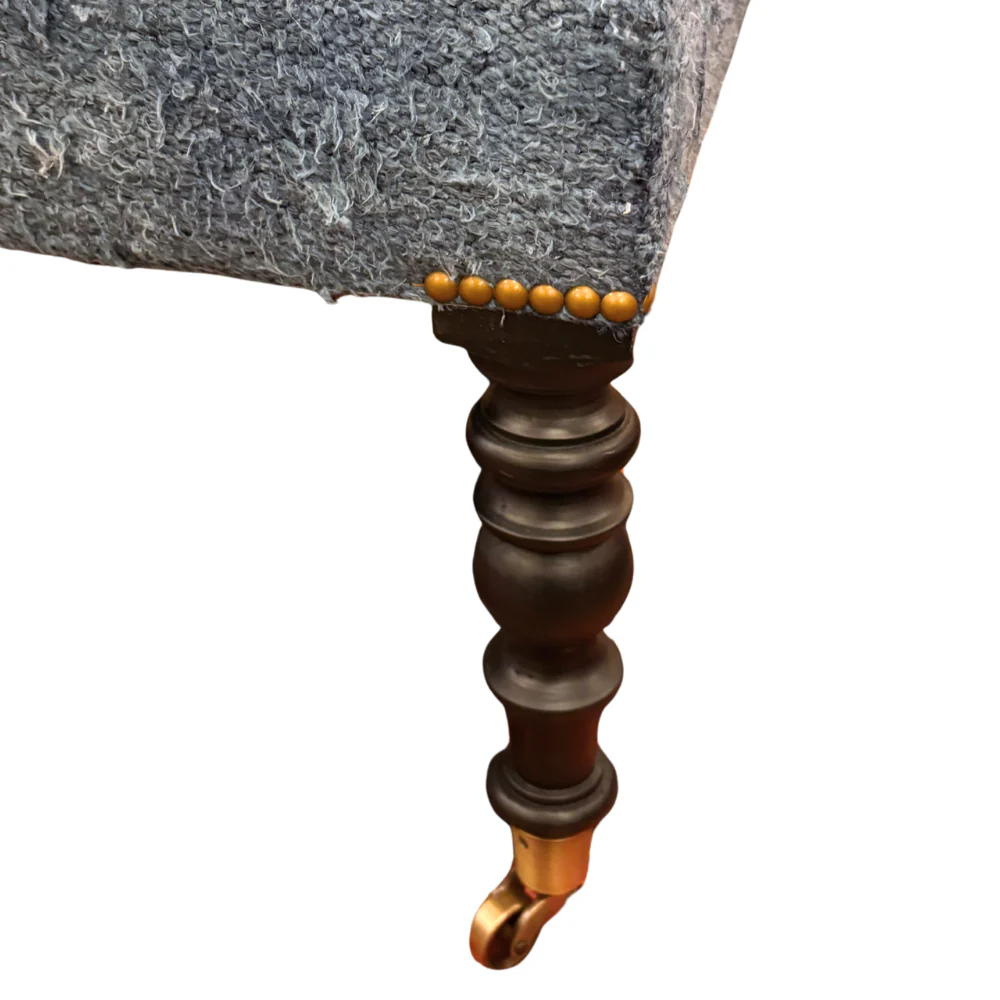 Custom Antique Overdyed Kilim Ottoman - Image 3