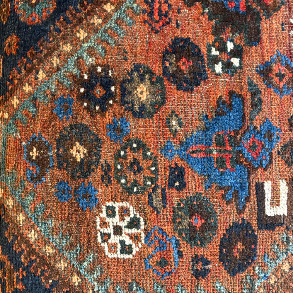 Custom Antique Shiraz Rug Ottoman #2 - Image 5