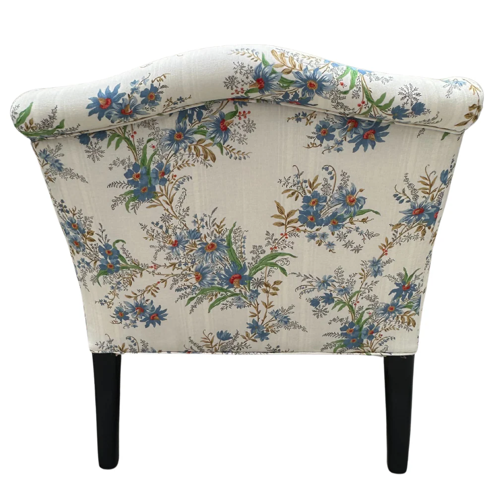 Custom Bog Chair in Décors Barbares Ete Moscovite Indigo Fabric - Image 5