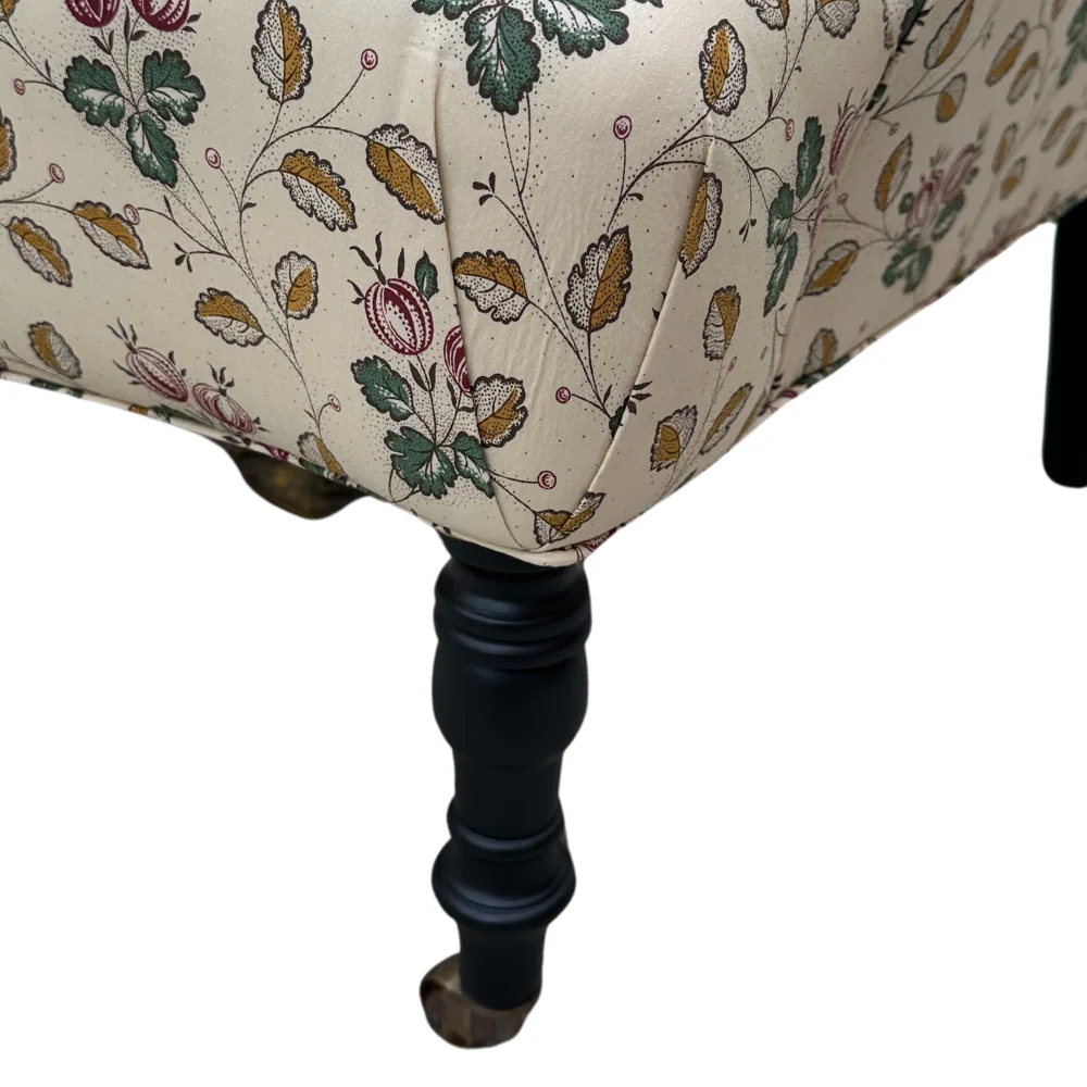 Custom Bog Chair in Décors Barbares Le Groseilles Purple & Green Fabric - Image 4