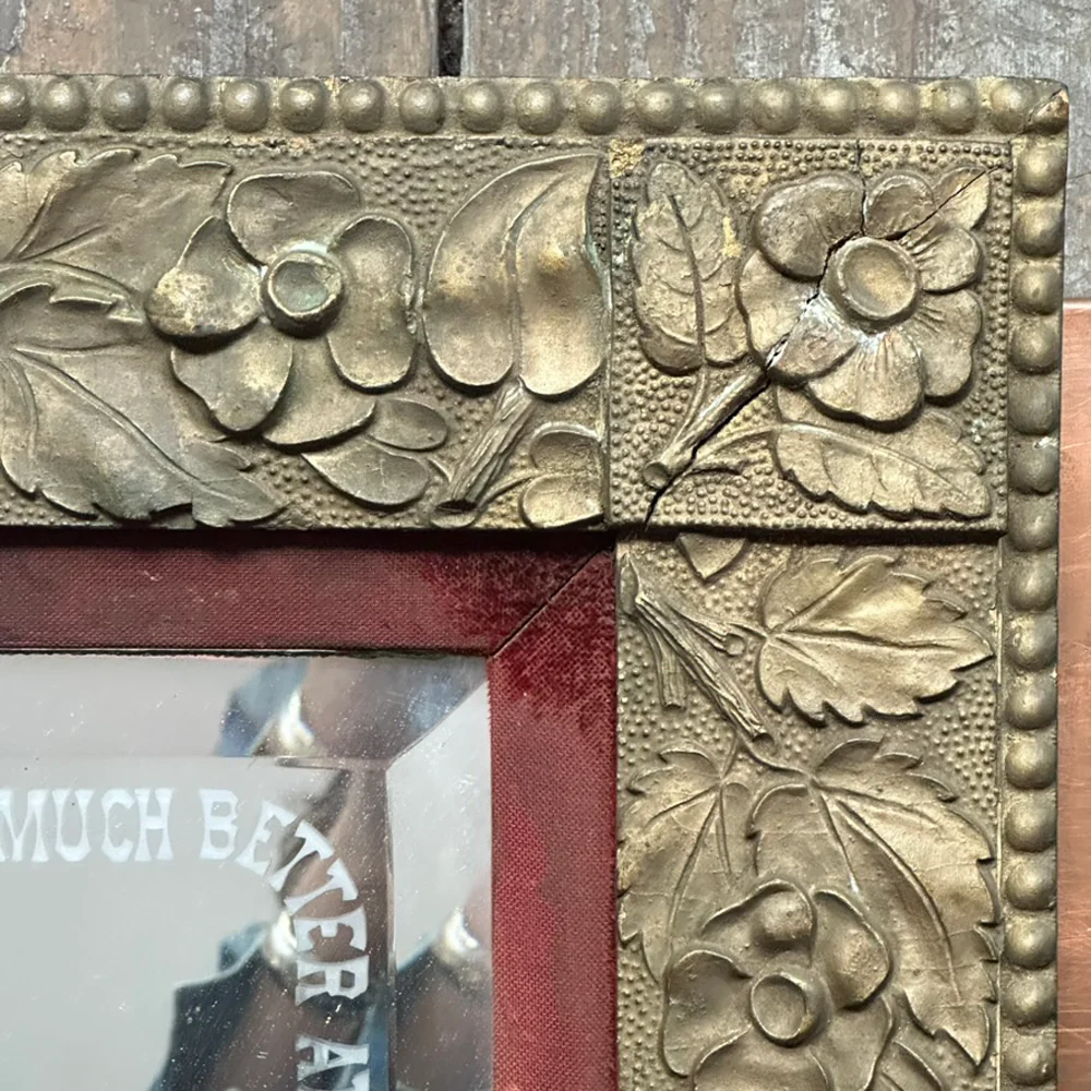 Early 20th Century American 20.5" H Arts & Crafts Cigar Mirror - Image 3