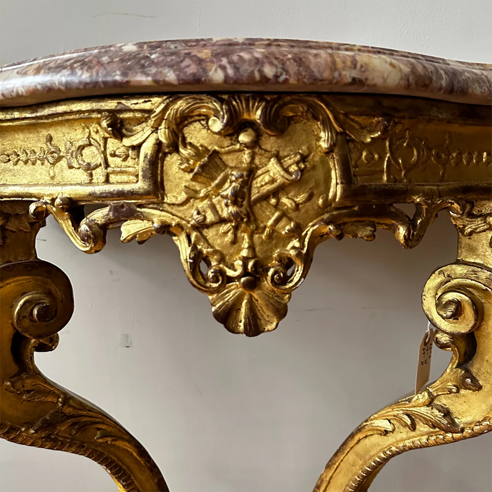 Early 20th Century Gilded Floating Wall Mounted Console Side Table - Image 4