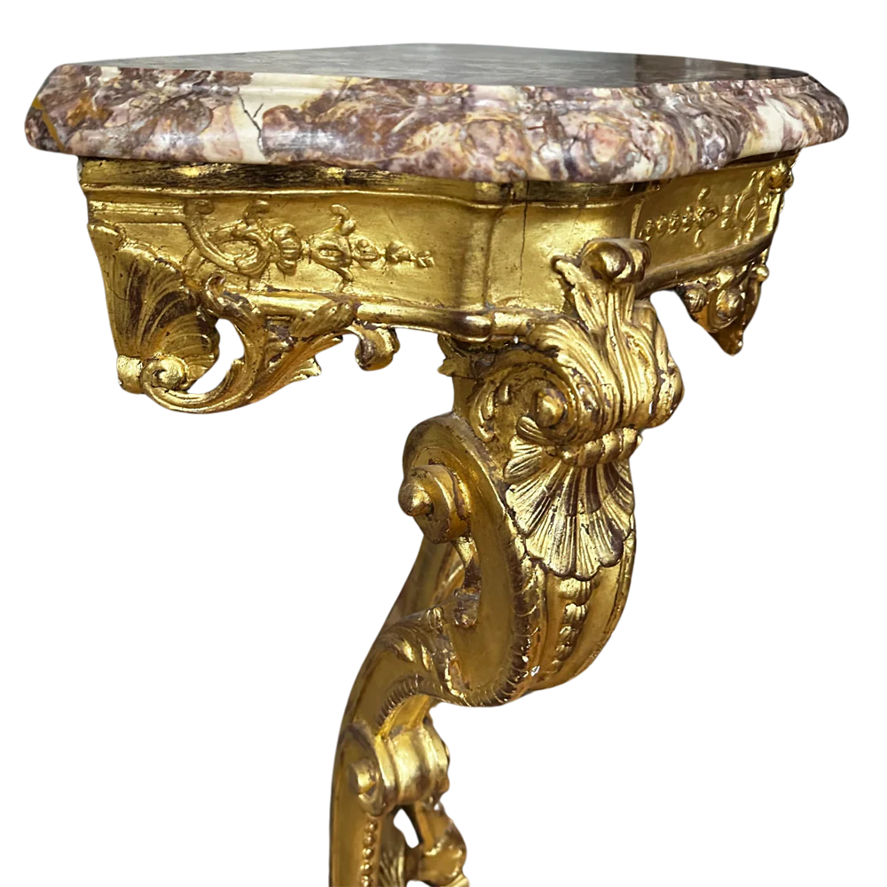 Early 20th Century Gilded Floating Wall Mounted Console Side Table - Image 5