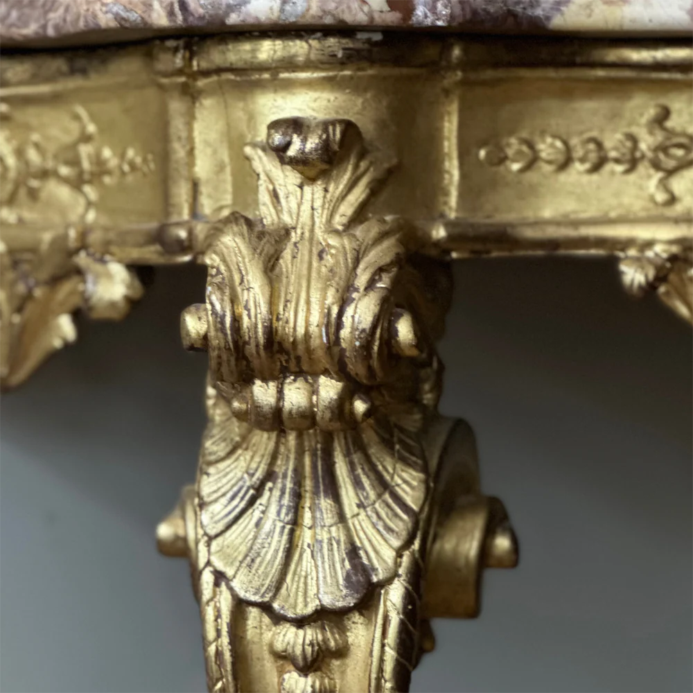 Early 20th Century Gilded Floating Wall Mounted Console Side Table - Image 7