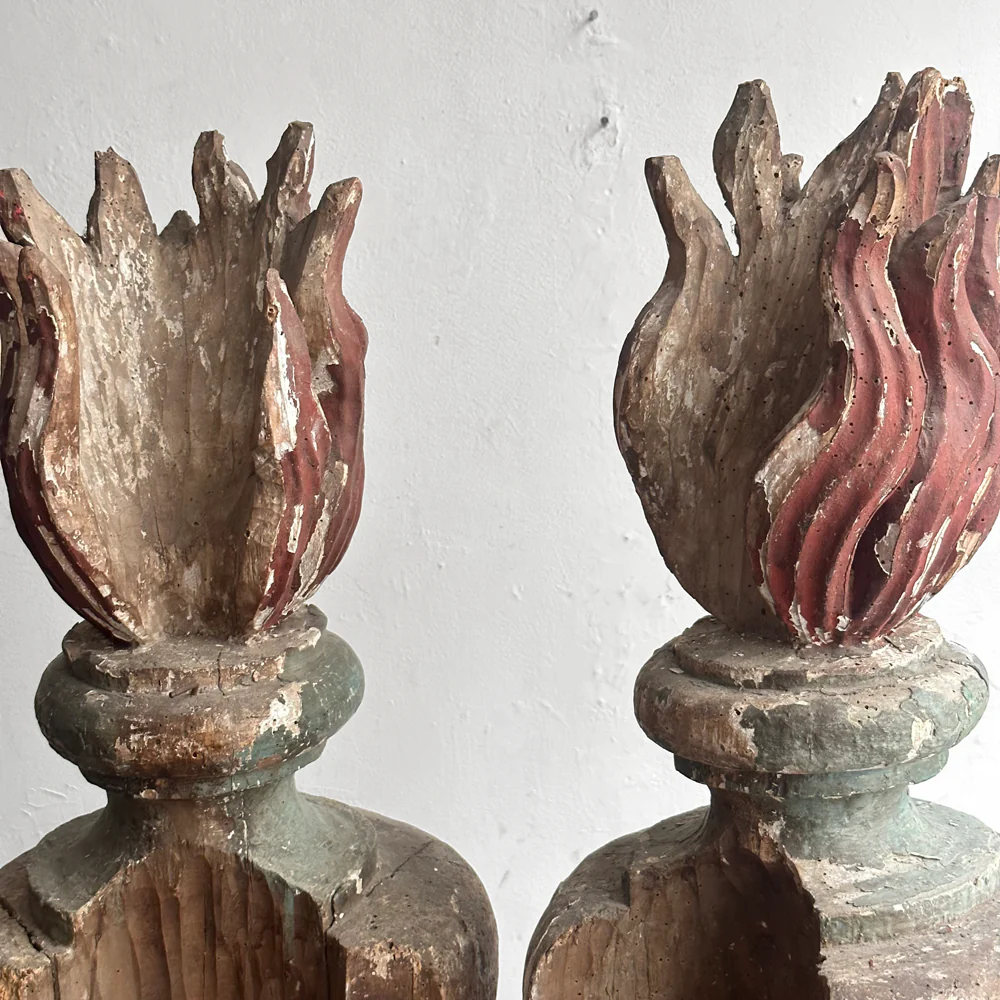 Pair of 19th-century French Architectural Flame Finial Elements - Image 8