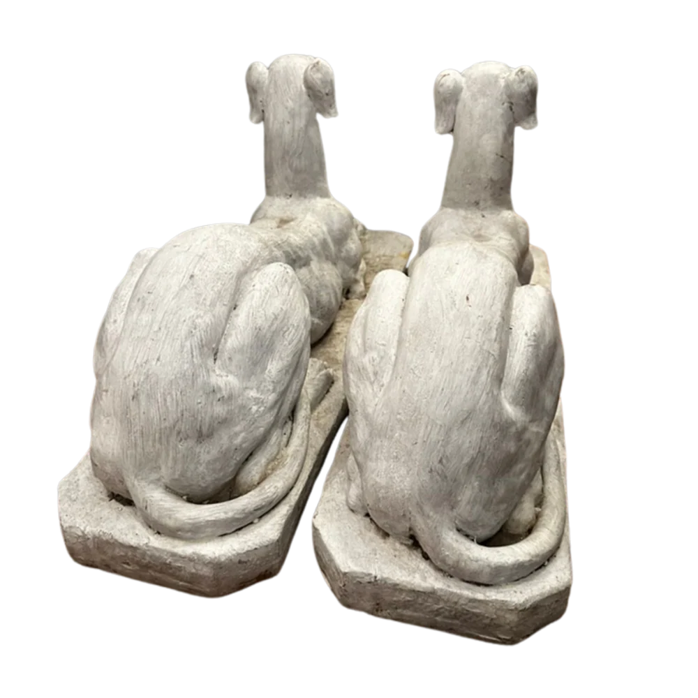 Pair of Vintage Garden Greyhound Statues - Image 3