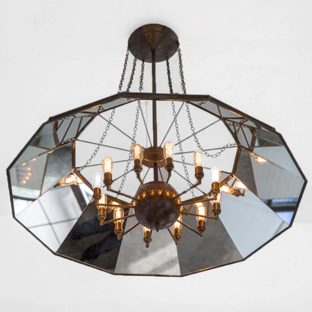 Robert Ogden Mirrored Chandeliers - Image 5
